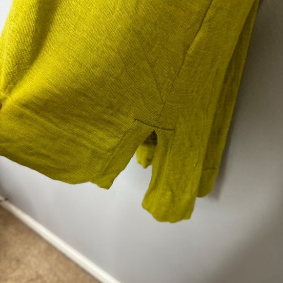 J. JILL merino wool chartreuse green tunic sweater size S - Picture 5 of 6